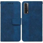 For Huawei P smart 2021 / Y7a Geometric Embossed Leather Phone Case(Blue)