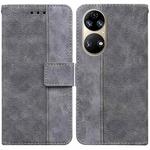 For Huawei P50 Geometric Embossed Leather Phone Case(Grey)