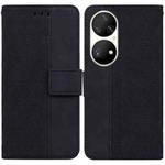 For Huawei P50 Pro Geometric Embossed Leather Phone Case(Black)