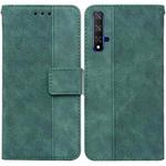 For Honor 20 / Huawei nova 5T Geometric Embossed Leather Phone Case(Green)