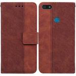 For Motorola Moto E6 Play Geometric Embossed Leather Phone Case(Brown)