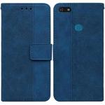 For Motorola Moto E6 Play Geometric Embossed Leather Phone Case(Blue)