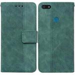 For Motorola Moto E6 Play Geometric Embossed Leather Phone Case(Green)