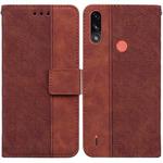 For Motorola Moto E7 Power/E7i Power Geometric Embossed Leather Phone Case(Brown)