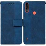 For Motorola Moto E7 Power/E7i Power Geometric Embossed Leather Phone Case(Blue)