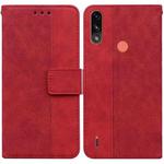 For Motorola Moto E7 Power/E7i Power Geometric Embossed Leather Phone Case(Red)