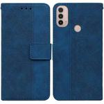 For Motorola Moto E20 / E30 / E40 Geometric Embossed Leather Phone Case(Blue)