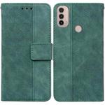 For Motorola Moto E20 / E30 / E40 Geometric Embossed Leather Phone Case(Green)