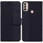 For Motorola Moto E20 / E30 / E40 Geometric Embossed Leather Phone Case(Black)