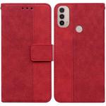 For Motorola Moto E20 / E30 / E40 Geometric Embossed Leather Phone Case(Red)