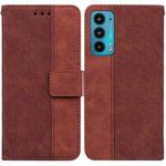 For Motorola Moto Edge 20 Geometric Embossed Leather Phone Case(Brown)