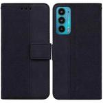 For Motorola Moto Edge 20 Geometric Embossed Leather Phone Case(Black)