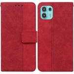 For Motorola Moto Edge 20 Lite/20 Fusion Geometric Embossed Leather Phone Case(Red)