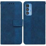 For Motorola Moto Edge 20 Pro Geometric Embossed Leather Phone Case(Blue)