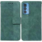 For Motorola Moto Edge 20 Pro Geometric Embossed Leather Phone Case(Green)