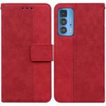 For Motorola Moto Edge 20 Pro Geometric Embossed Leather Phone Case(Red)