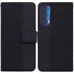 For Motorola Moto Edge 2021 Geometric Embossed Leather Phone Case(Black)