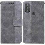 For Motorola Moto G Power 2022 Geometric Embossed Leather Phone Case(Grey)