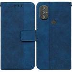 For Motorola Moto G Power 2022 Geometric Embossed Leather Phone Case(Blue)