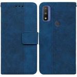 For Motorola Moto G Pure Geometric Embossed Leather Phone Case(Blue)