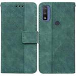 For Motorola Moto G Pure Geometric Embossed Leather Phone Case(Green)