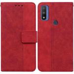 For Motorola Moto G Pure Geometric Embossed Leather Phone Case(Red)