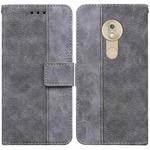 For Motorola Moto G7 Play EU Version Geometric Embossed Leather Phone Case(Grey)