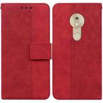 For Motorola Moto G7 Play EU Version Geometric Embossed Leather Phone Case(Red)