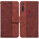 For Motorola Moto G8 Play / One Macro Geometric Embossed Leather Phone Case(Brown)