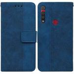 For Motorola Moto G8 Play / One Macro Geometric Embossed Leather Phone Case(Blue)