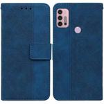 For Motorola Moto G30 / G20 / G10 / G10 Power Geometric Embossed Leather Phone Case(Blue)