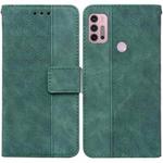 For Motorola Moto G30 / G20 / G10 / G10 Power Geometric Embossed Leather Phone Case(Green)