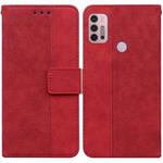 For Motorola Moto G30 / G20 / G10 / G10 Power Geometric Embossed Leather Phone Case(Red)