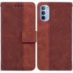 For Motorola Moto G31 / G41 Geometric Embossed Leather Phone Case(Brown)