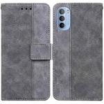 For Motorola Moto G31 / G41 Geometric Embossed Leather Phone Case(Grey)
