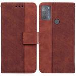 For Motorola Moto G50 Geometric Embossed Leather Phone Case(Brown)