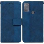 For Motorola Moto G50 Geometric Embossed Leather Phone Case(Blue)