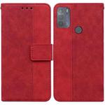 For Motorola Moto G50 Geometric Embossed Leather Phone Case(Red)