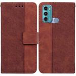 For Motorola Moto G60 / G40 Fusion Geometric Embossed Leather Phone Case(Brown)