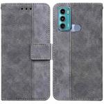 For Motorola Moto G60 / G40 Fusion Geometric Embossed Leather Phone Case(Grey)