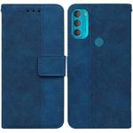 For Motorola Moto G71 Geometric Embossed Leather Phone Case(Blue)