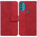 For Motorola Moto G71 Geometric Embossed Leather Phone Case(Red)