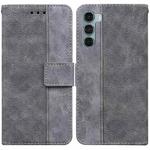 For Motorola Moto G200 5G / Edge S30 Geometric Embossed Leather Phone Case(Grey)