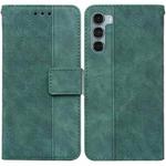 For Motorola Moto G200 5G / Edge S30 Geometric Embossed Leather Phone Case(Green)