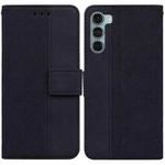 For Motorola Moto G200 5G / Edge S30 Geometric Embossed Leather Phone Case(Black)