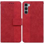 For Motorola Moto G200 5G / Edge S30 Geometric Embossed Leather Phone Case(Red)