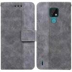 For Motorola Moto E7 Geometric Embossed Leather Phone Case(Grey)