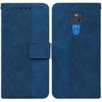 For Motorola Moto G Play 2021 Geometric Embossed Leather Phone Case(Blue)