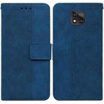 For Motorola Moto G Power 2021 Geometric Embossed Leather Phone Case(Blue)