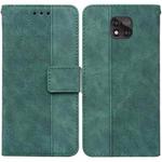 For Motorola Moto G Power 2021 Geometric Embossed Leather Phone Case(Green)